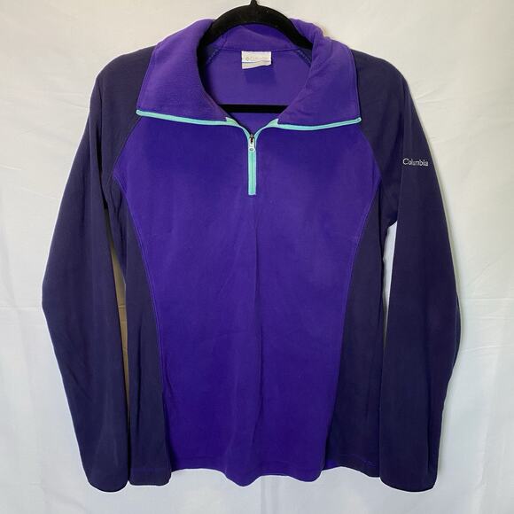 Columbia Women’s Glacial Fleece 1/4 Zip Pullover Size Medium Colorblock Jacket - Picture 1 of 8